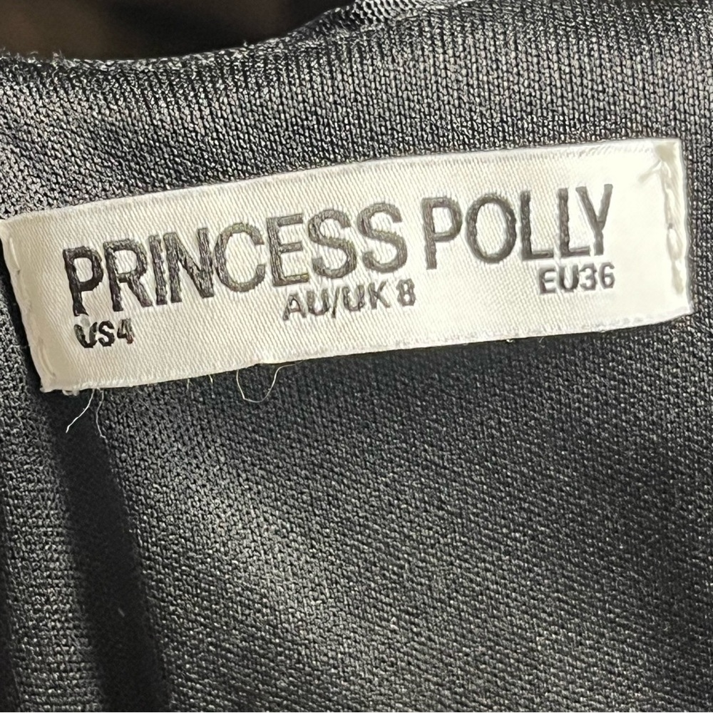 Princess Polly Maskell Long Sleeve Maxi Dress Black Sheer — Size 4 - Picture 12 of 14